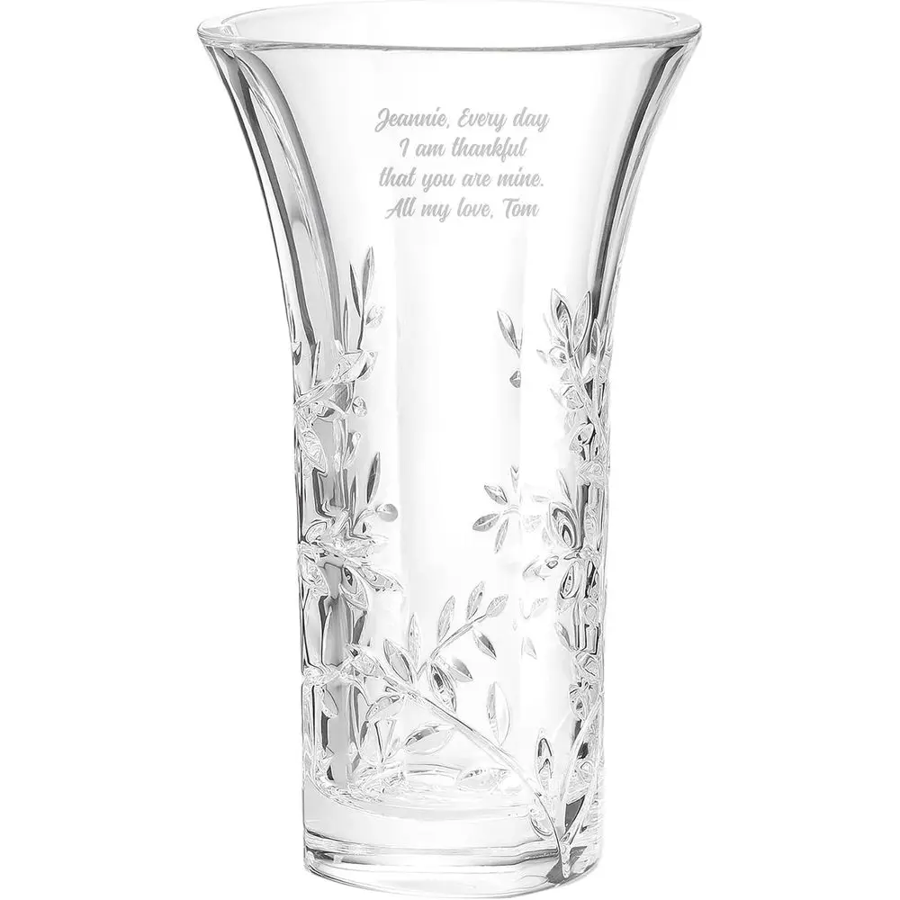 

Engraved Crystal Lea Vase with Personalized Customization