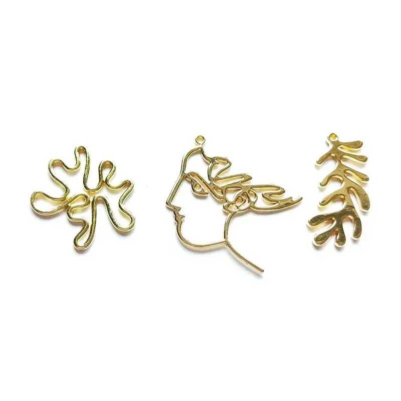 PURSTELE-Pendentif Géométrique Minimaliste en Alliage Irrégulier, Boucles d'Oreilles Faites à la Main, Accessoires de Collier, Bijoux, Lot de 6 ou 4