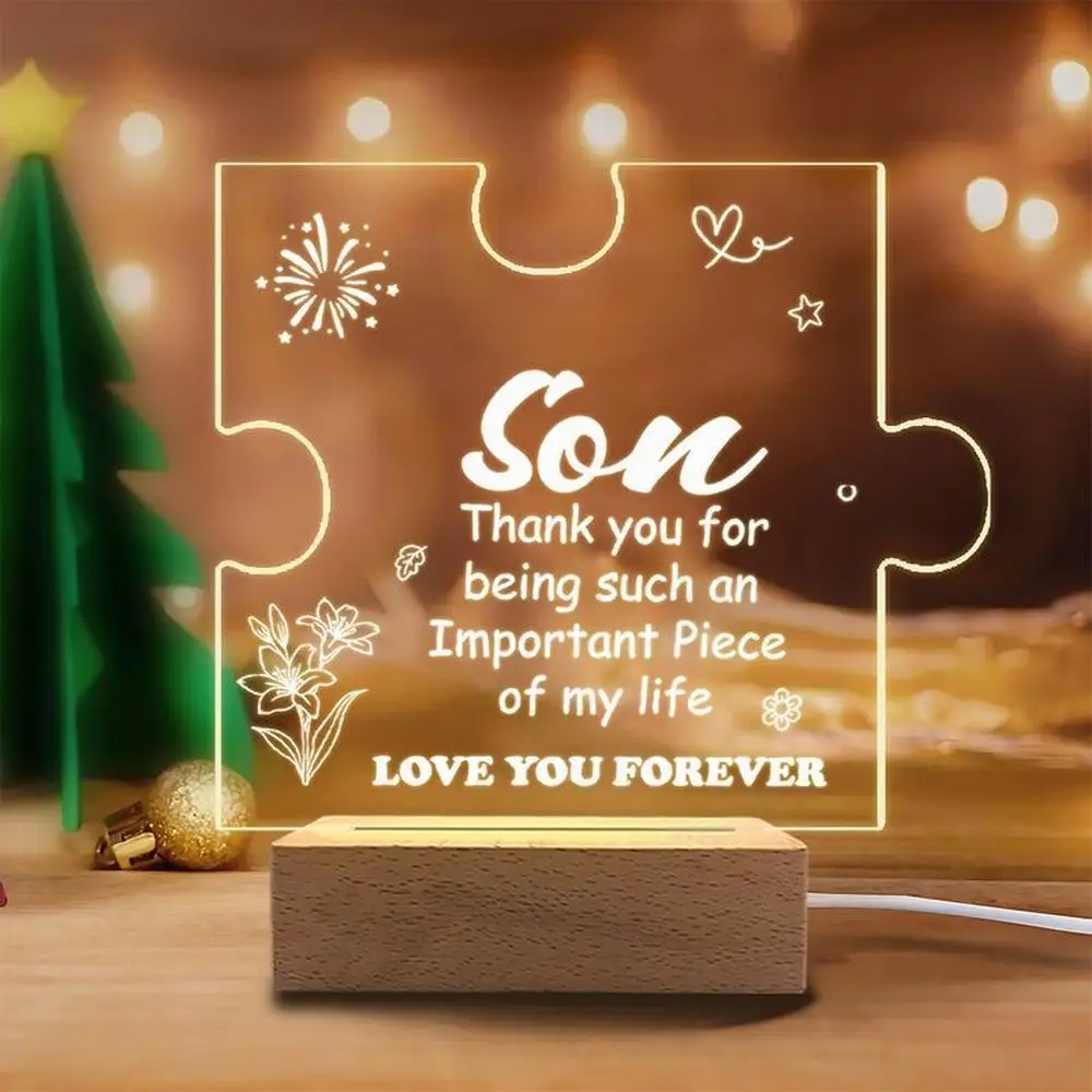 

1 шт., акриловый светящийся орнамент, аксессуары для фотосъемки, USB-основание, подарок для сына, фигурки-головоломки