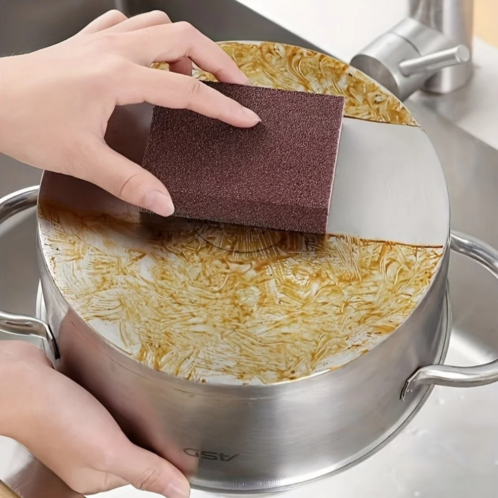 5PCS Magic Sponge Eraser Carborundum Removing Rust Cleaning Brush Descaling Clean Rub for Cooktop Pot Kitchen Sponge