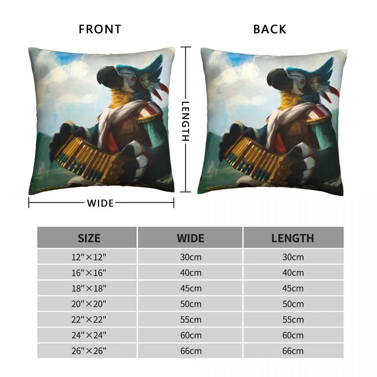 Kass The Bird Square Pillowcase Polyester Linen Velvet Pattern Zip Decor Pillow Case Bed Cushion Cover