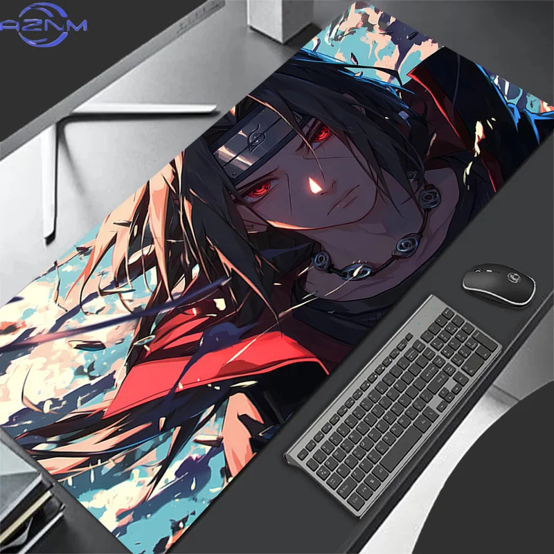 Mouse Pad Naruto Itachi Uchiha Gamer Desk Mat PC Computer Anime Non-Slip Mousepad Keyboard Pad Laptop Gaming Dark style Mausepad