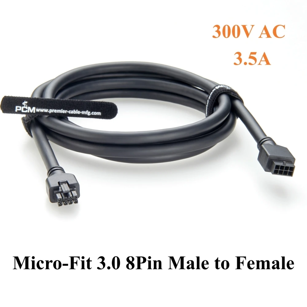 

Micro-Fit 3.0 8Pin Male to Female Cable 8 Circuits Dual Row Power and Signal Cable Compatible Molex 430200801 to 430250800
