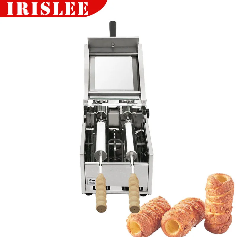Electric Chimney Bread Roll Baking Machine 1500W 2 Sticks Rolling Waffle Crispy Machine Crispy Ice Cream Cone Machine
