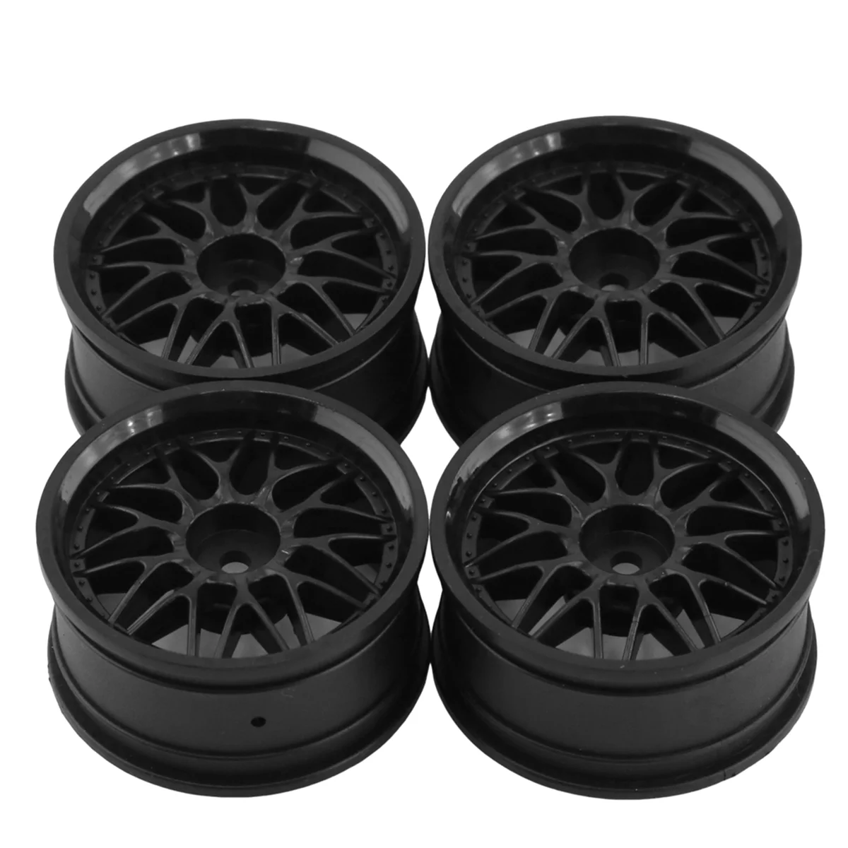 4PCS 1.9Inch Plastic 52MM Wheel Hub Rim for RC Car 1/10 On-Road Drift Traxxas HPI Kyosho RedCat Sakura HSP,Black