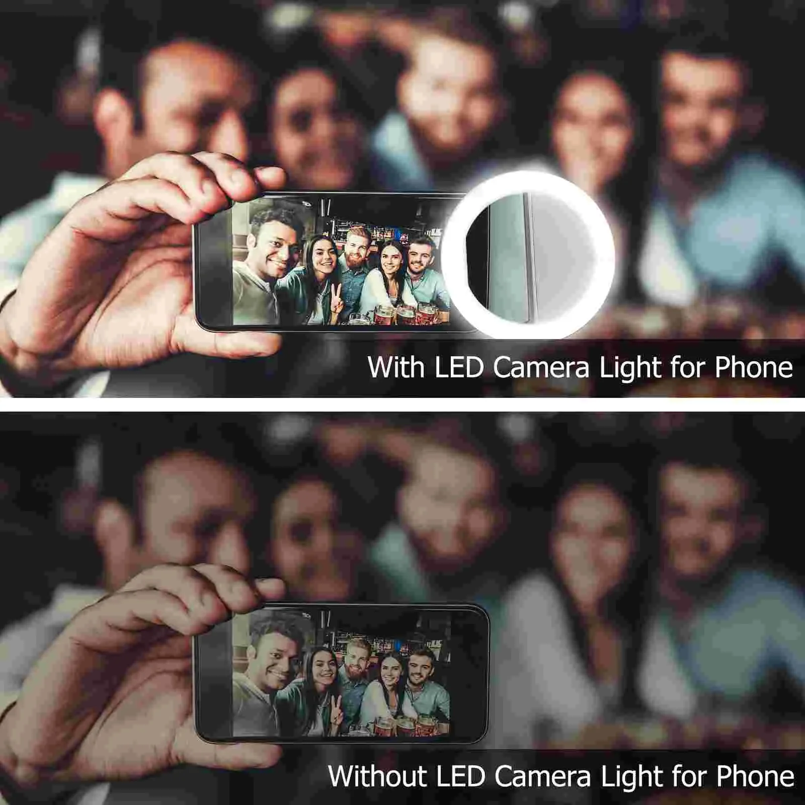 Selfie Lamp Led Ronde Clip-On Vulling Licht () Universeel Voor Mobiele Telefoons Abs Ring