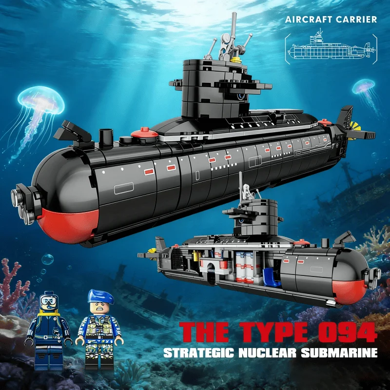 

Micro Building Blocks 519PCS DIY Military Model Nuclear Submarine Educational Bricks Set Toy For Adults Kids Gift