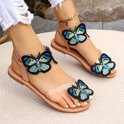 2023 Summer New Women Sandals Holiday Lightweight Butterfly Plus Size Beach Shoes Customized Chausures Femme