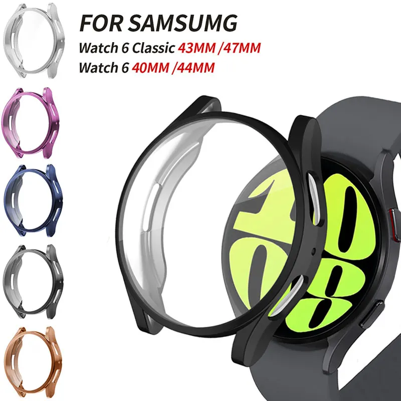 

Case For Samsung Galaxy Watch 6 5 40mm 44mm Screen Protector Soft TPU All-Around Protective Cover Watch 6 Classic 47mm 43mm 5Pro