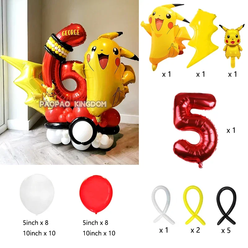 Pokemon Pikachu Folie Ballonnen Set voor Kinderen Verjaardagsfeestje Decoratie Baby Douche Ballon Decoratie Globos