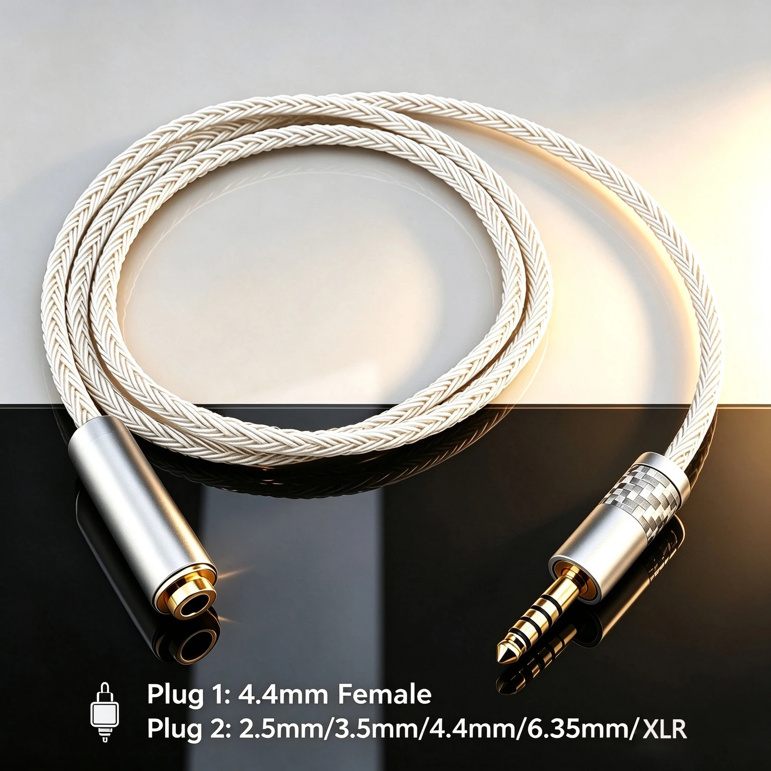 HIFI 16-Kern 7N OCC Versilbertes Kopfhörer-Verlängerungskabel XLR 2,5mm 3,5mm 6,5mm 4,4mm Stecker auf 4,4mm Buchse