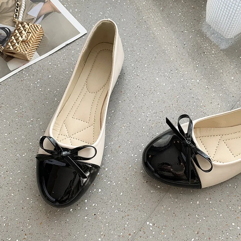 2024 High Quality Black Women\'s Shoes Slip-on Casual Comfortable Butterfly Knot Ladies Shoes Large Size Zapatos Para Mujeres