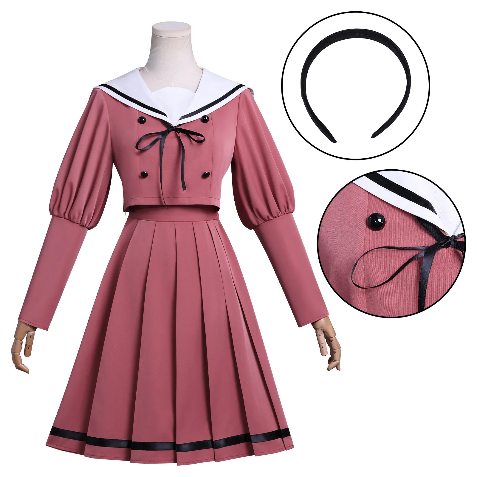 

Anime The Fragrant Flower Blooms with Dignity Cosplay Costume Waguri Kaoruko Role Play School Dress for Women Girls