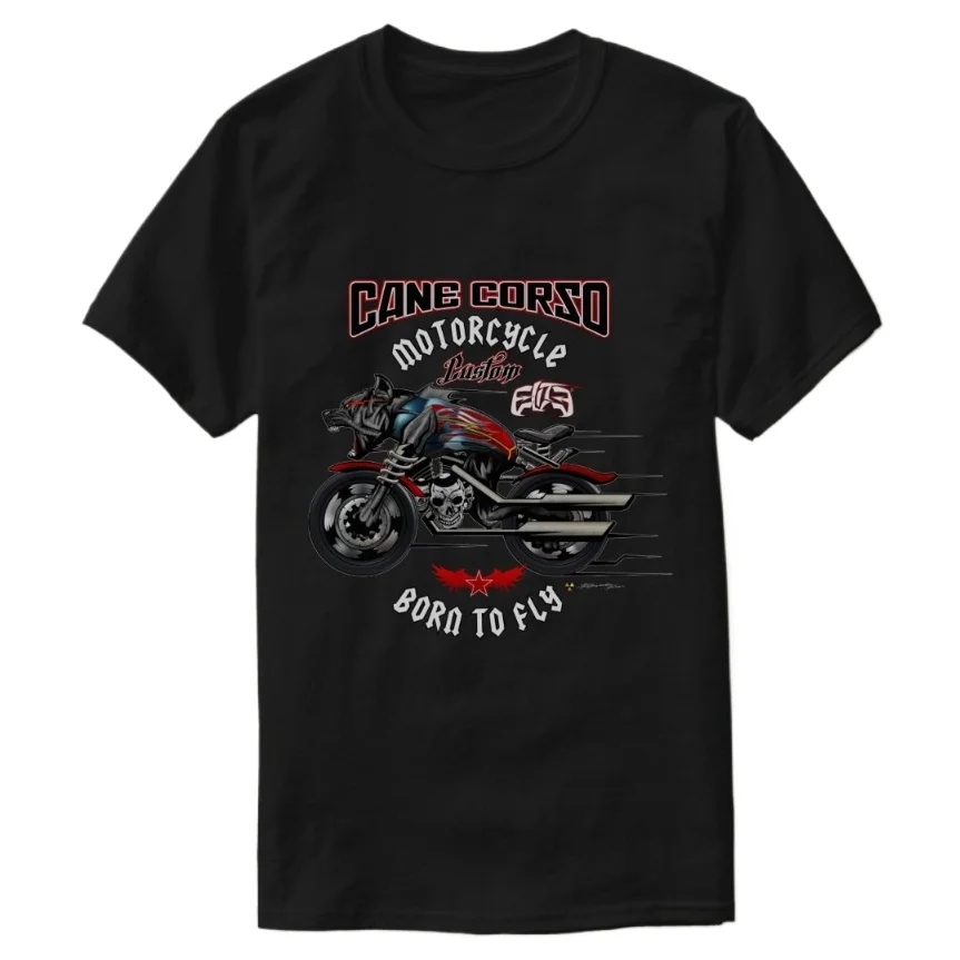 

Retro Cane Corso Motorcycle Custom T-Shirt 100% Cotton O-Neck Short Sleeve Summer Casual Mens T-shirt Size S-3XL