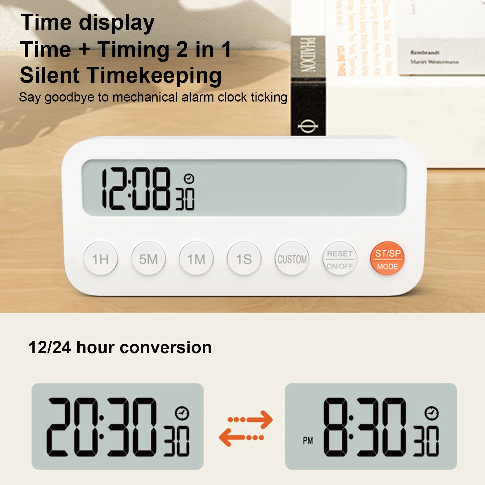 Kitchen Timer LCD Digital Timer Magnetic Countdown Reminder 3 Level Volume, Time Manager Countdown