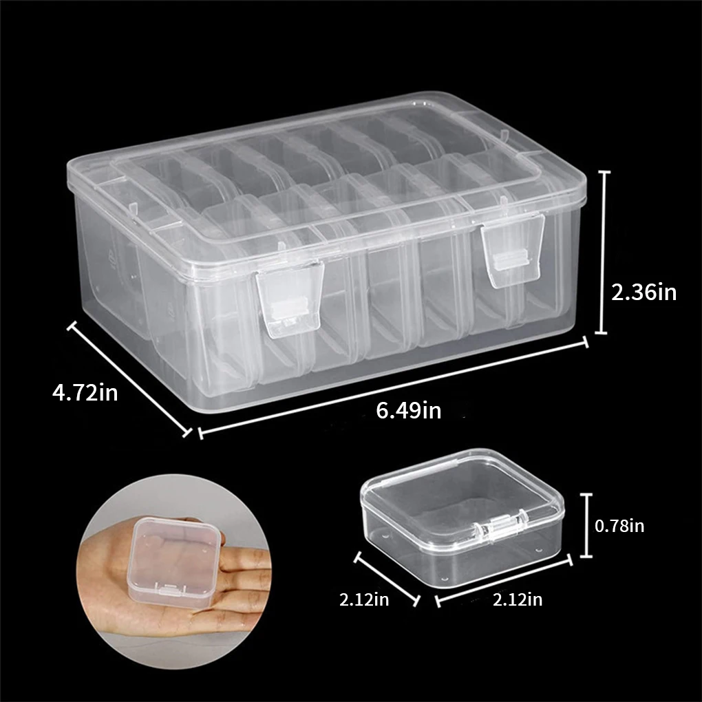 Rings Storage Box Transparent Square Earrings Case Jewelry Finding Accessory Packaging Bead Pearl Organizer Dresser