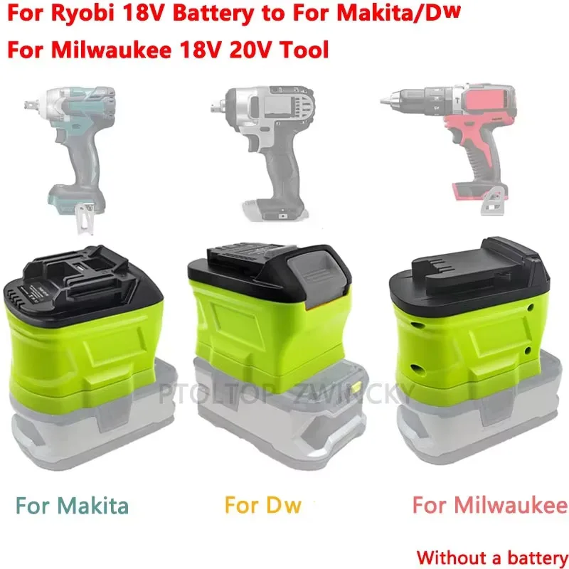 

Адаптер-преобразователь для аккумуляторов Ryobi 18V, позволяющий использовать их с электроинструментами Dewalt/Makita/Milwaukee 18V 20V Li-ion.