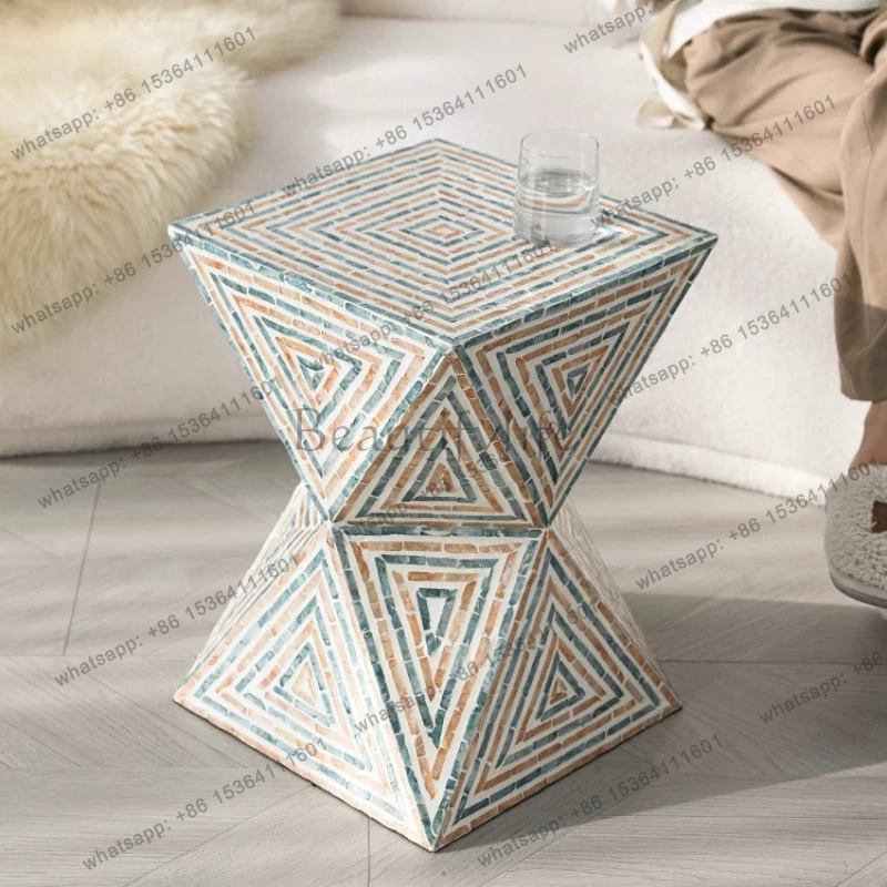 French light luxury shell edge table high-end sofa creative small coffee table