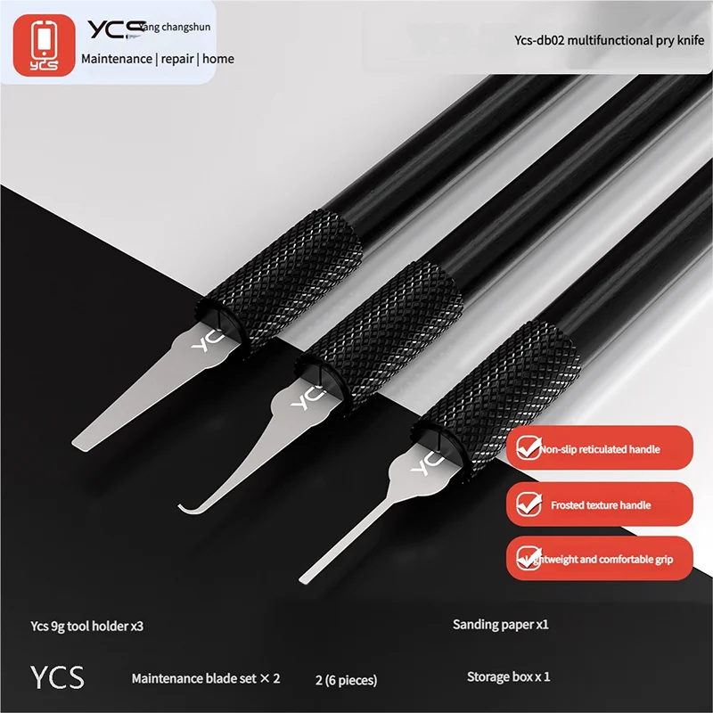 

YCS DB-02 Многофункциональный набор ножей для ремонта чипов мобильного телефона Скребок для удаления клея Ремонт ручного ремонта Скребок для удаления клея