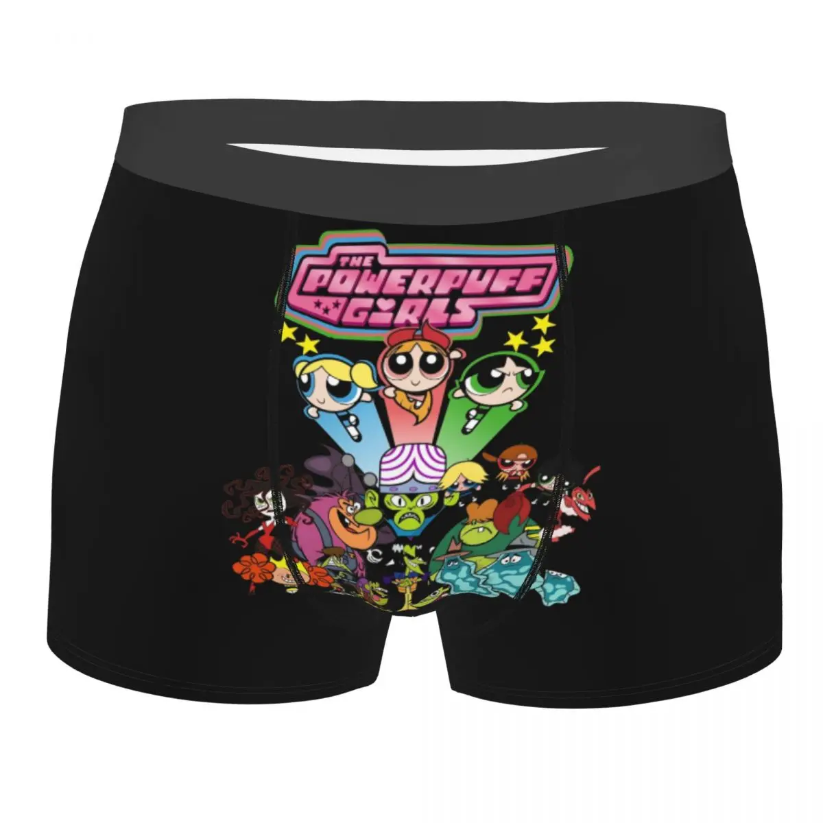 

Powerpuff Girls Cartoon Animation Boxer Shorts Men 3D Print Male Breathbale Underwear Panties Briefs