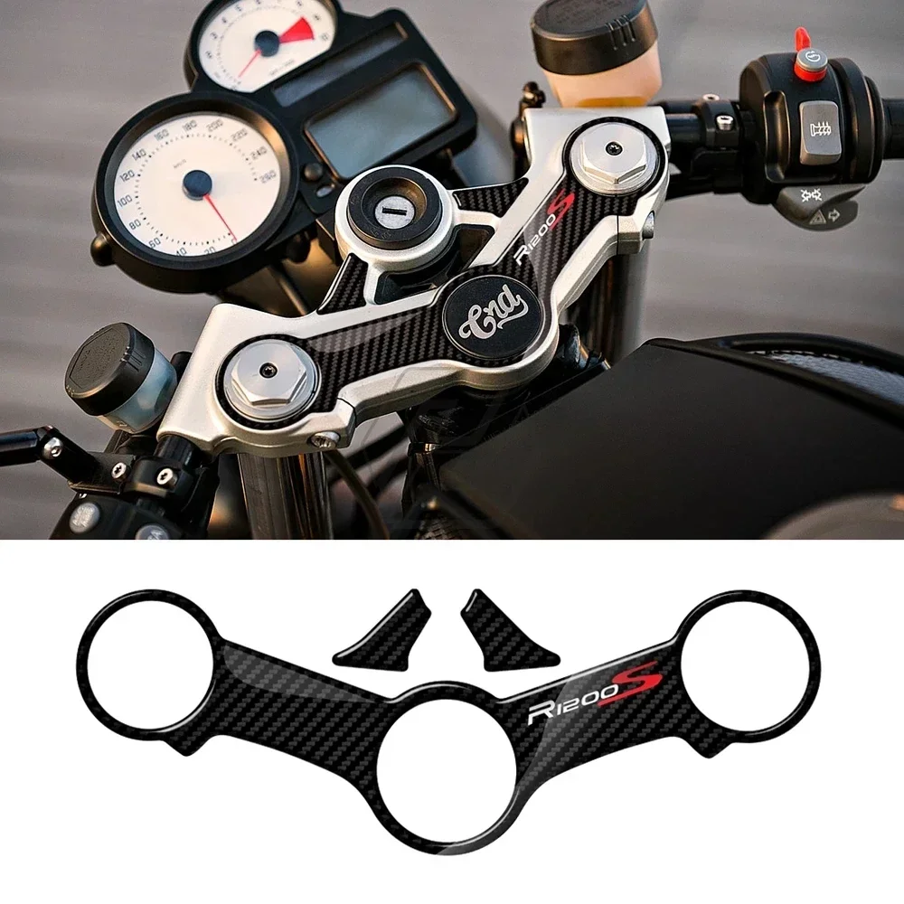 For BMW Motorrad R1200S 2006-2010 3D Carbon-look Upper Triple Yoke Defender