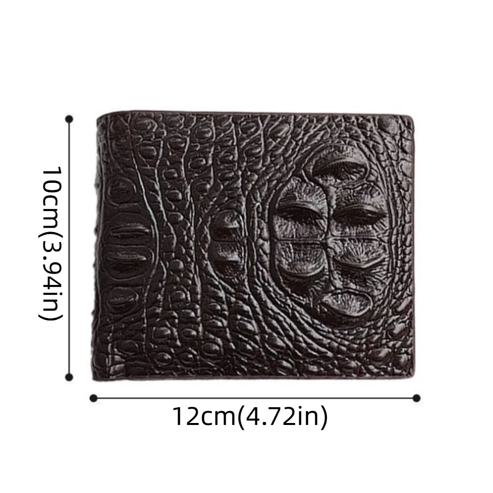 Portefeuille à Motif Crocodile pour Homme, Porte-Monnaie de Poche, Solide, Multifonction, Court, Décontracté, Fente pour Carte de Caisse