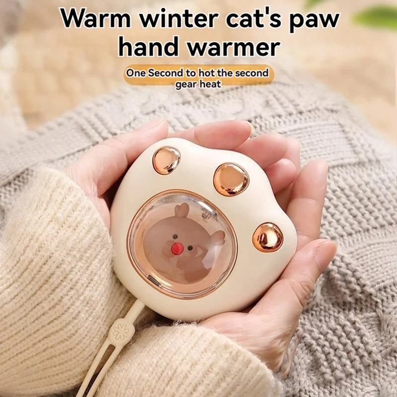 New Cute Cat Paw Hand Warmer  USB Rechargeable Portable Winter Keep Warm Gadget Pocket Mini  Heater Hand Warmer Halloween Gifts