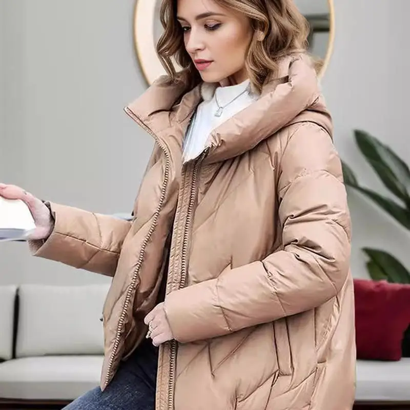 

Warm Casual Loose Cotton Clothing Simple Sle Long Sve Color Women's Winter Coat No Brand Registered Trademark