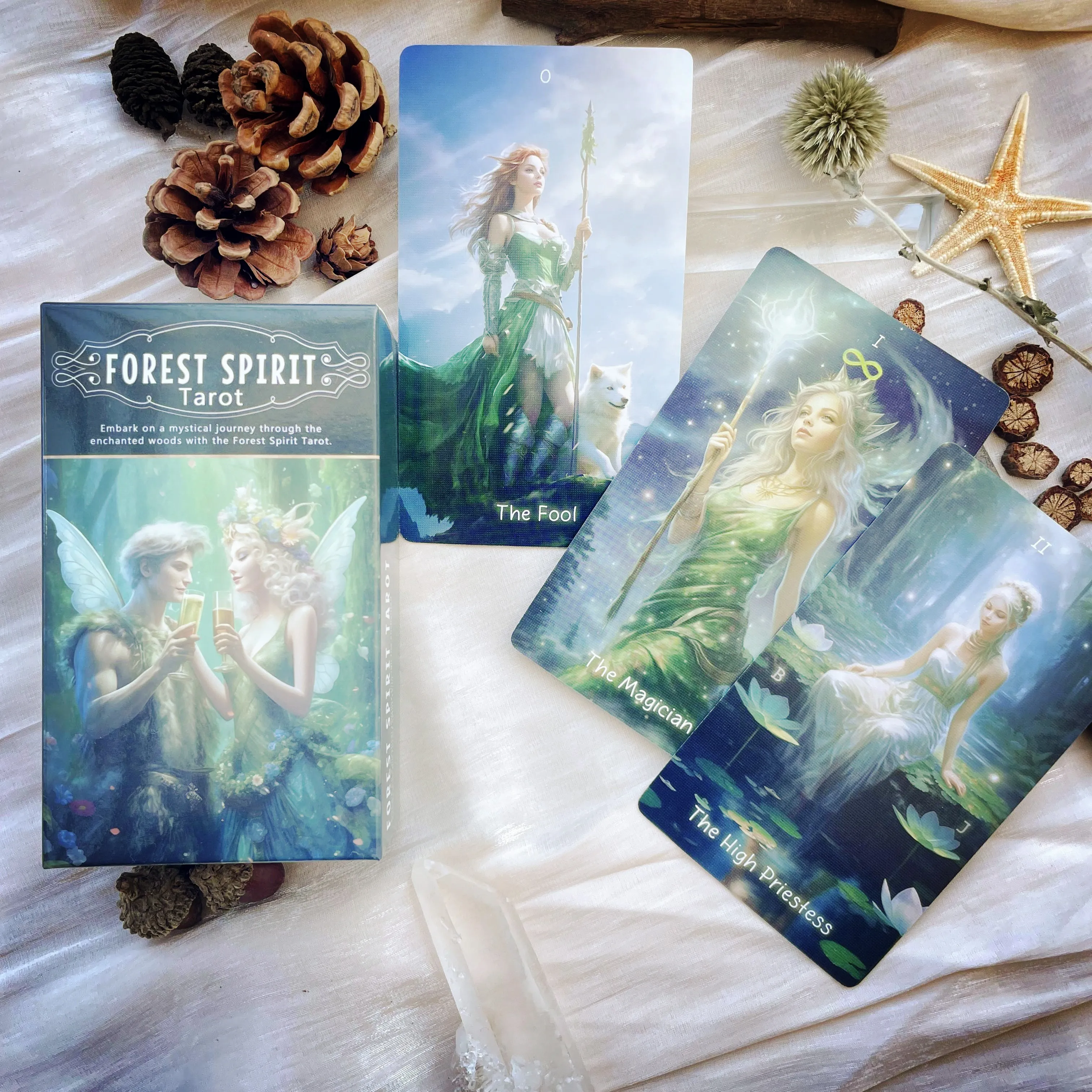 Professional Divination Deck Forest Tarot Oracle Spanish Beginners High Quality 78 Matte Advanced 12x7 Attached PDF Guidebook