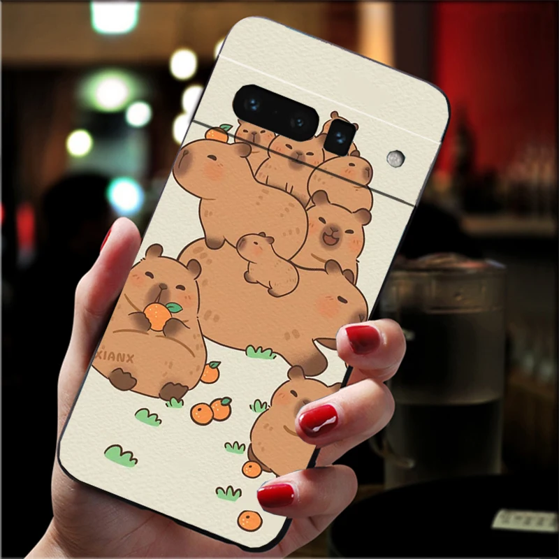 Cartoon Animal Cute Capybara Phone Case For Google Pixel 9 Pro XL 8 7 6 Pro Pixel 8A 7A 6A 4A 3A 3XL Pixel 8 7 6 5 4