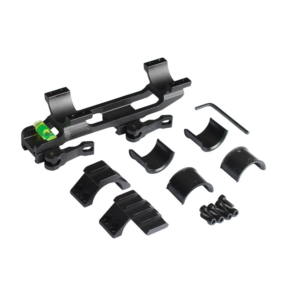 Suporte tático para mira de rifle de ar com nível de bolha, anel duplo de 30 mm/25,4 mm, montagem Weaver Picatinny QD, suporte Ar15 Ak 47