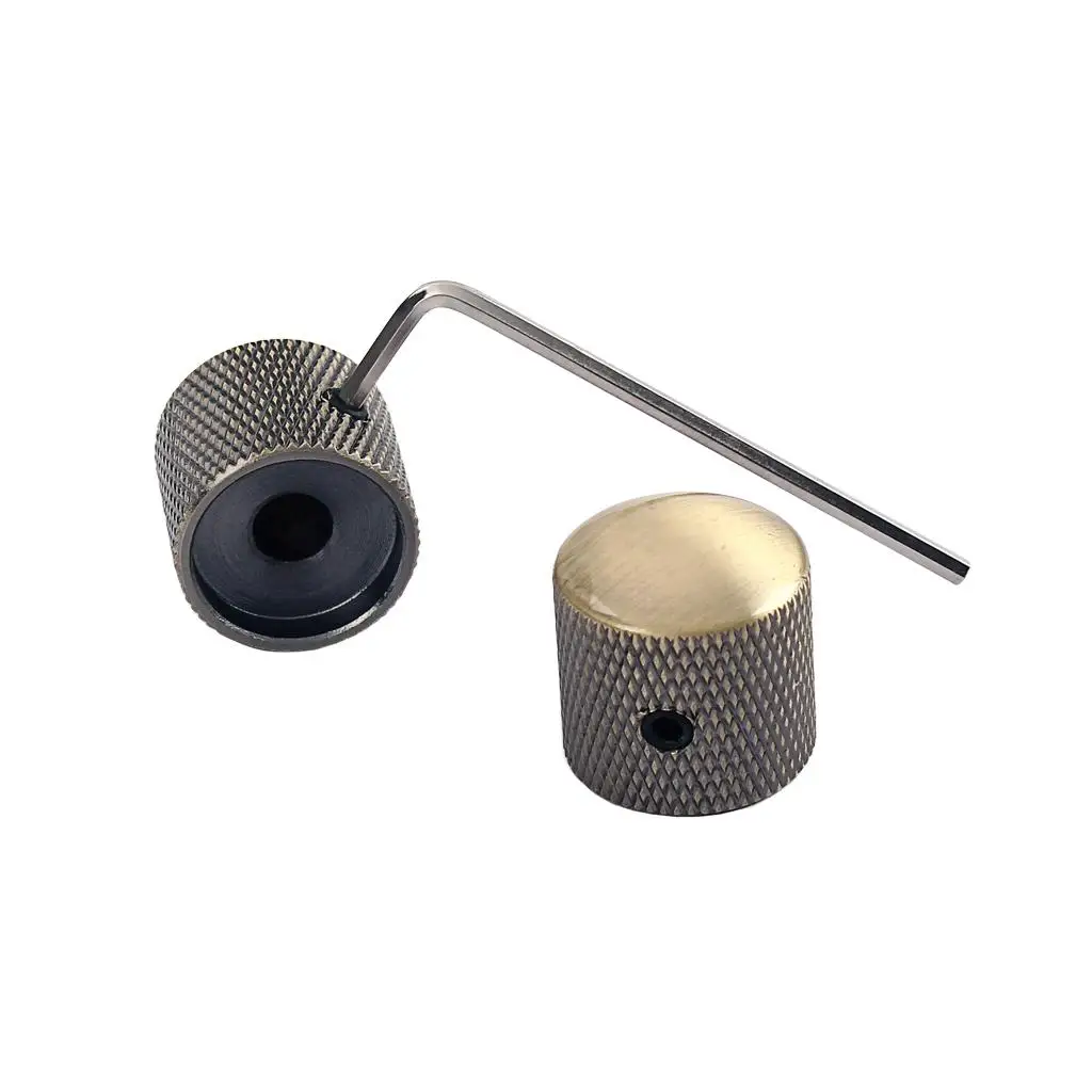 2 Pcs Bass Guitar Control Knob Cap with Allen Wrench for String Instrument