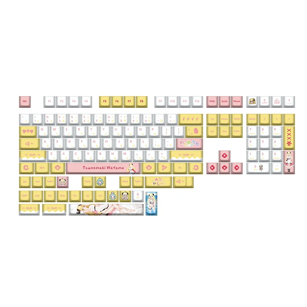 Tsunomaki Watame Key Cap Vtuber Hololive Key Cover PBT DYE Sublimation Cherry MX Cross Axis Switch Keycap Mechanical Keyboard