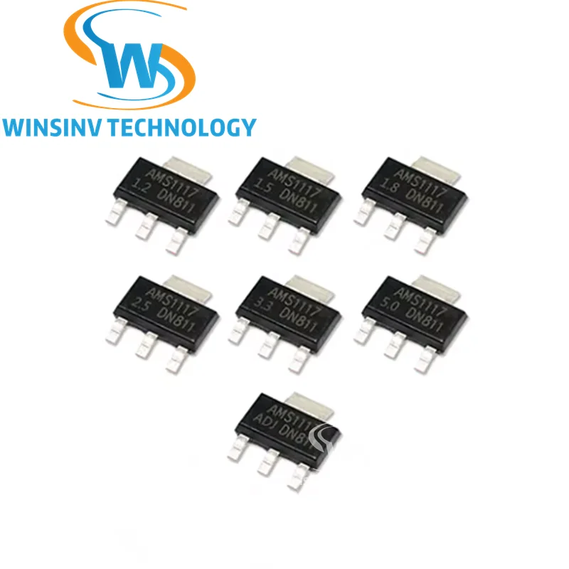 20PCS AMS1117 series AMS1117-3.3V AMS1117-ADJ AMS1117-1.8V AMS1117-1.2V AMS1117-5.0V AMS1117-2.5V AMS1117-3.3 AMS1117-5.0