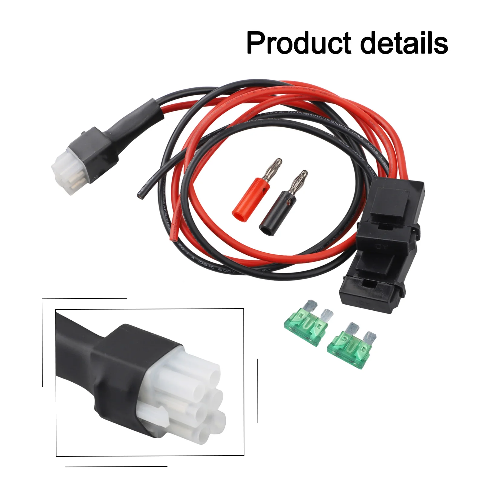 30Amp Fuse Power Connection Transceiver Power 1m 3.28ft 6-Pin Power Cord 1m Cable Length Compatible With Alinco