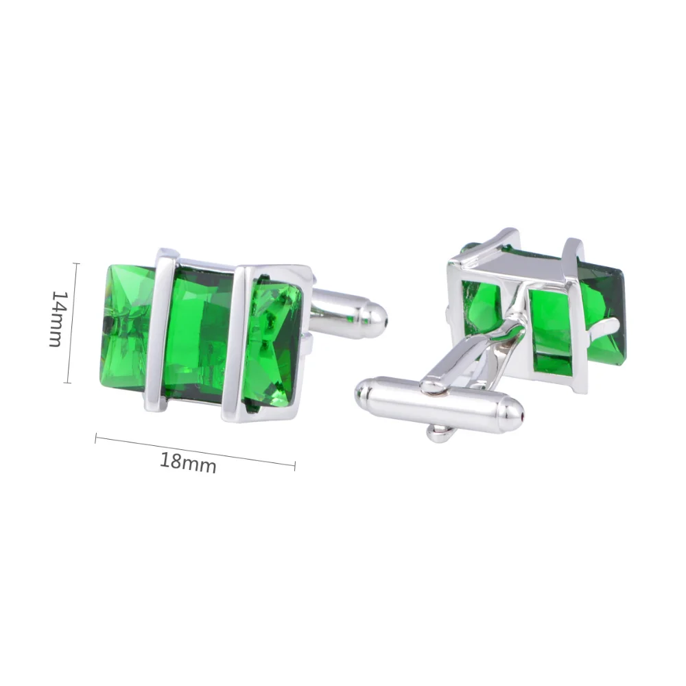 Men's Square Gemstone Business Formal Wear Accessory Crystal Cufflinks Exquisite Cufflinks for Banquets and Weddings
