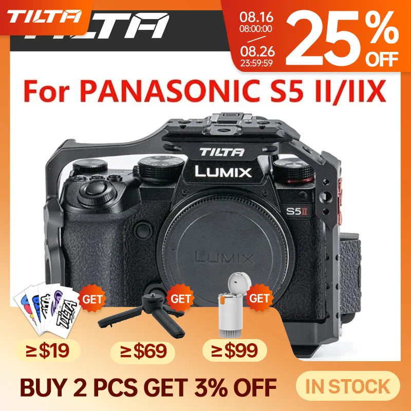 TILTA Kompletter Kamerakäfig für Panasonic LUMIX S5 II/IIX Halbkamerakäfig TA-T50-FCC TA-T50-HCC Modular 15 mm LWS Grundplatte Typ I