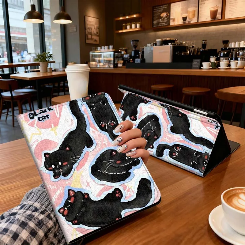 

Black Cat Collage Art Pattern For Xiaomi Mi Redmi Poco Pad 2 4 5 7S 6S 6 7 8 Max Plus Ultra SE Pro K 2025 Tablet Case