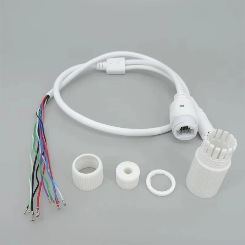 9 Core Dual Head 3-piece Set With 2/8 Ports And Waterproof Cover RJ45 Tail Cable POE Network Camera Connection Cable E4