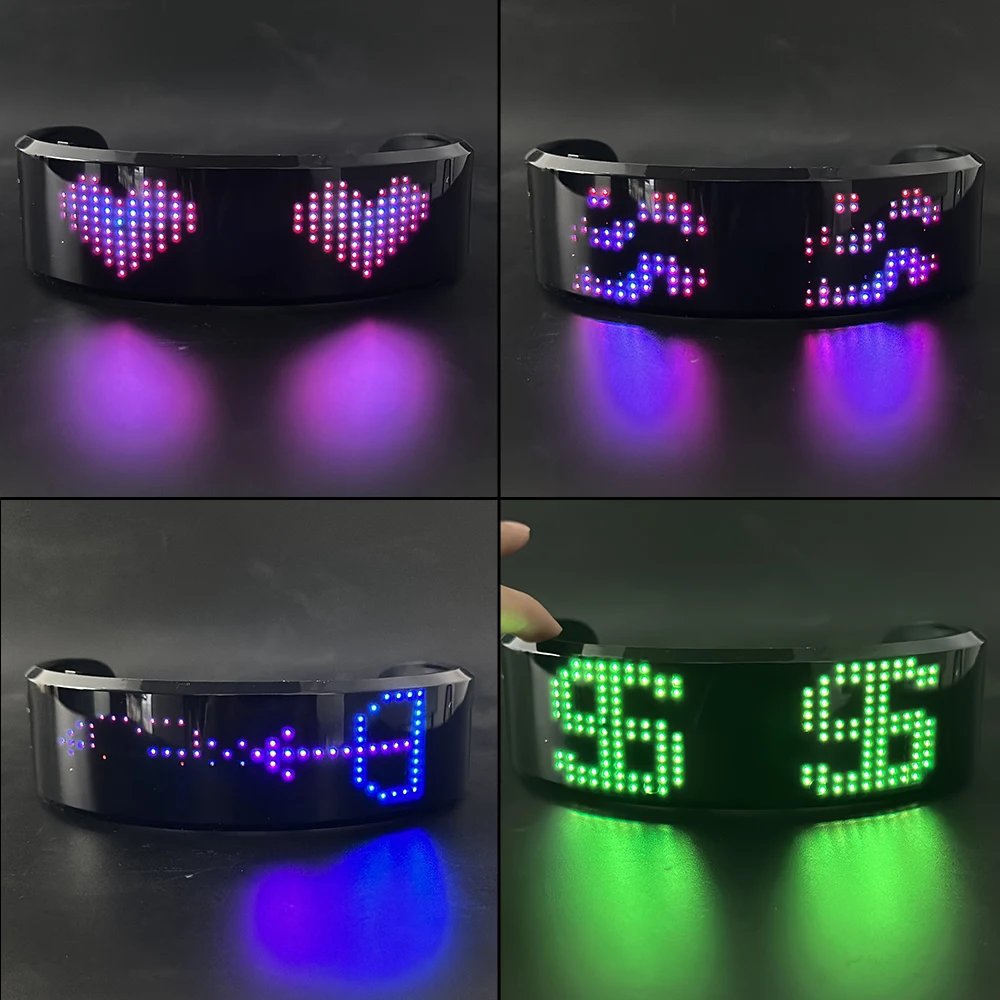 Bluetooth Luminous Glasses Futuristic Eyewear LED Prop For Party Bar Festival Performance Happy Birthday Gifts Electronic