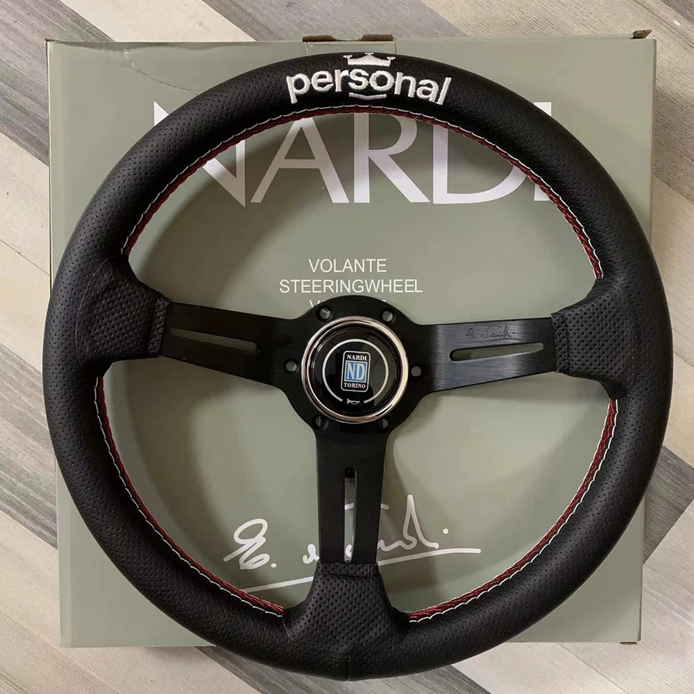 

Drift Racing 13Inch Nardi Personal Steering Wheel Drift Car Rally JDM Nardi Leather Steering Wheel Volantes For VW HONDA TOYOTA