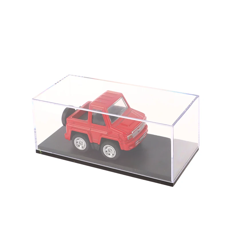 Caja de exhibición de modelo de coche, estuche protector transparente, cubierta dura de polvo acrílico, soporte de almacenamiento, 3 tamaños, 1:64