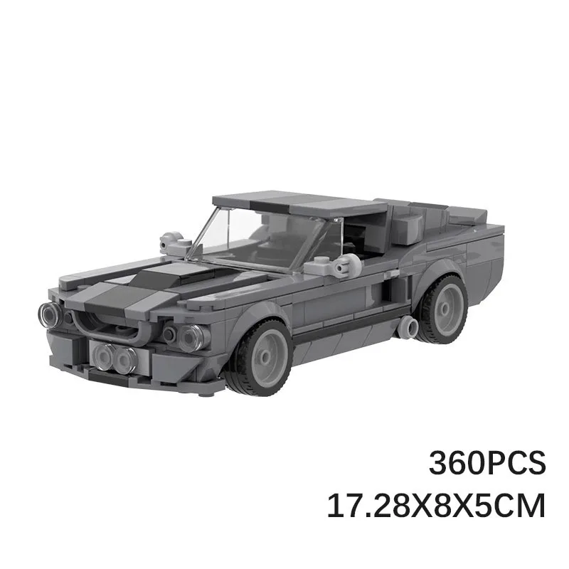 MOC Speed Champions Cars Racers Building Blocks City Vehicle KidsToys Sport Supercar Creative Garage Mustang Shelby GT500