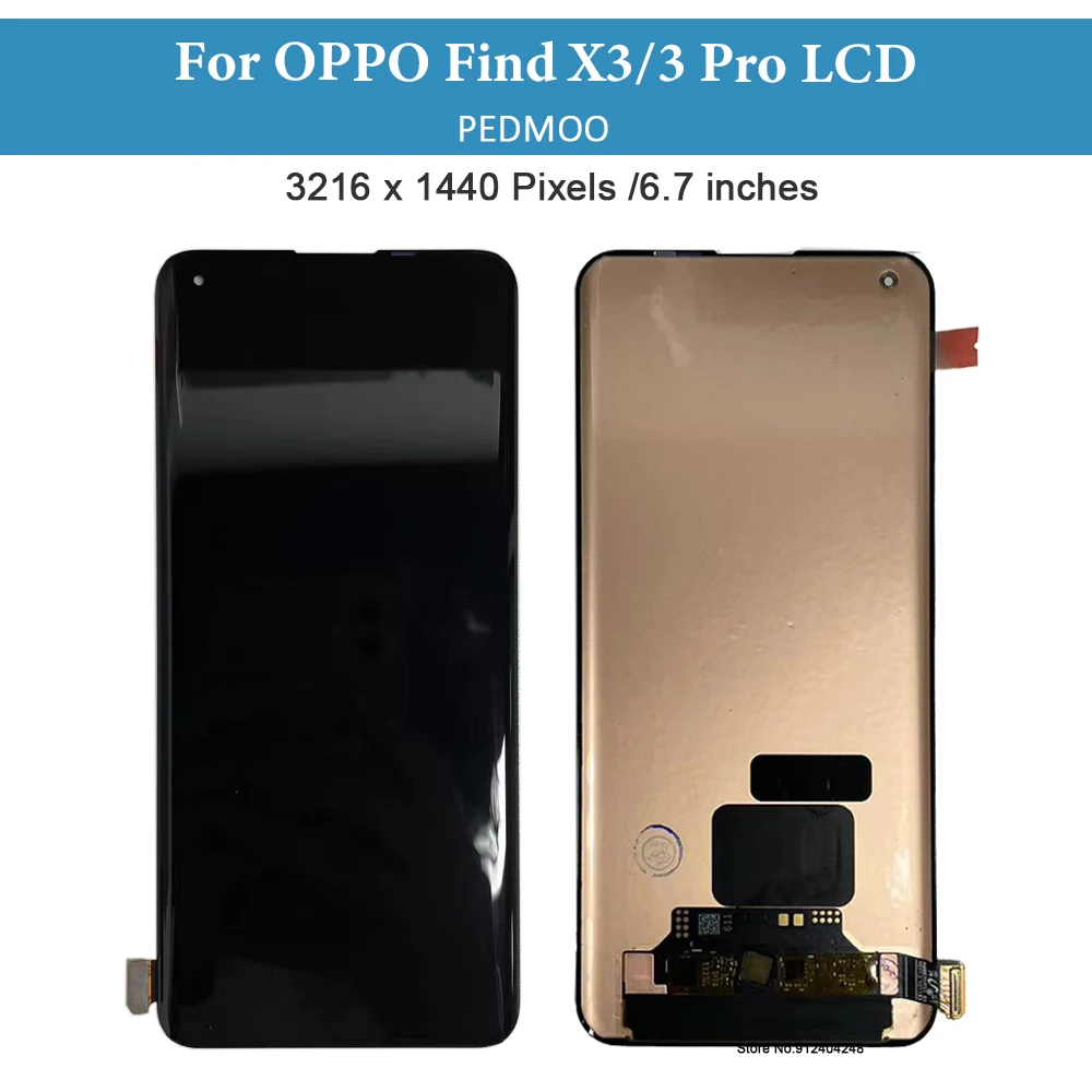 6.7''Original AMOLED For Oppo Find X3 CPH2173 LCD Screen Display Touch Panel Digitizer For Oppo Find X3 Pro PEEM00 Touch Screen