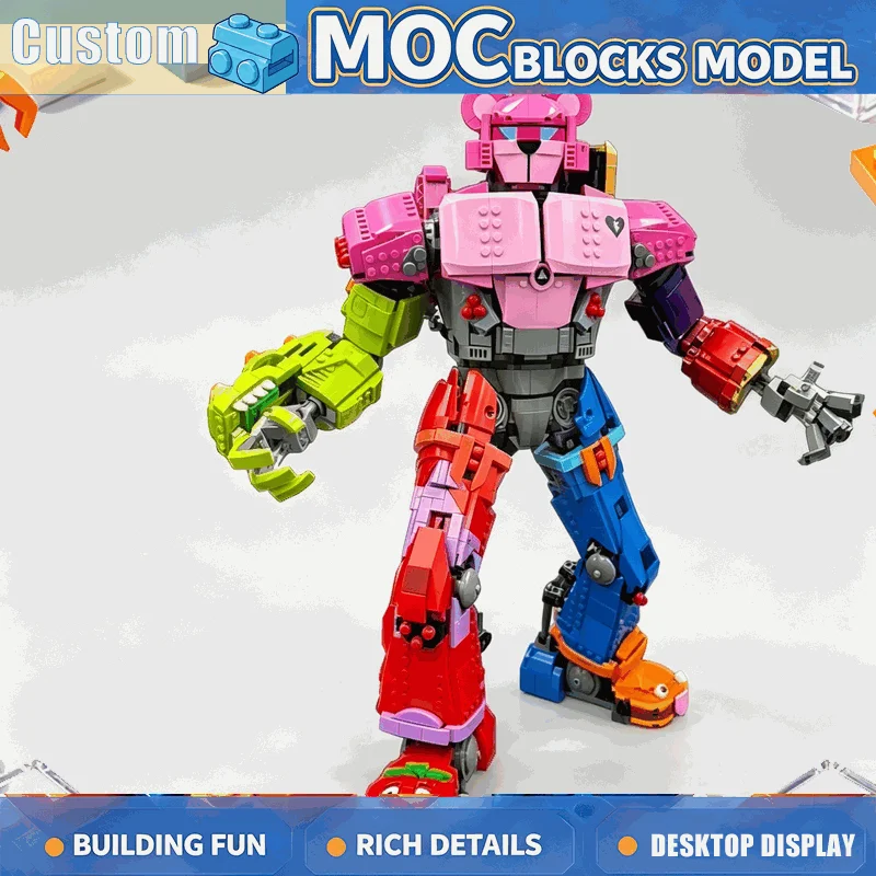 2836PCS Colorful Mecha Robot Building Blocks Articulated Figure Model DIY Assembly Creative Decoration Collection Display Gift