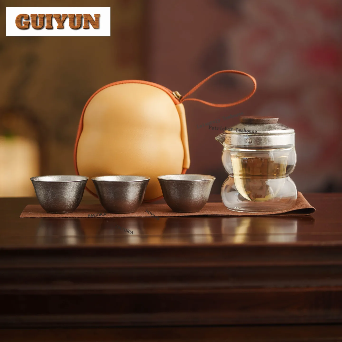 Pure Titanium Fulu Groud-shaped Tea Set Complete Set Zen Tea Ceremony Set Household Teapot And Tea Cup Set For Tea Decoration