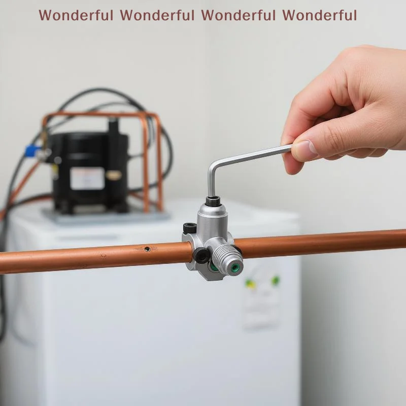 Copper Tube Refrigeration Piercing Valve 6-10mm Range Zinc Alloy Robust Service Tap Kit for Air Conditioning