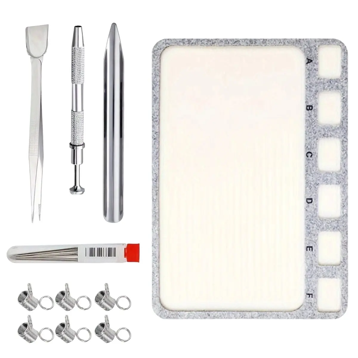 Bead Mat for Jewelry Making with Bead Scoop 6-Grid Individual Bead Boards Non-Slip Flocking Work Pad