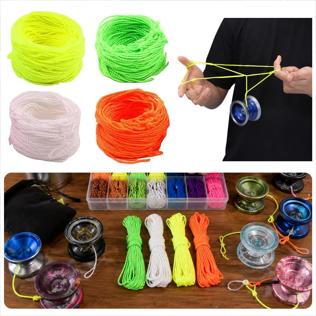 Cheer Squad Yoyo Strings – 10/20/50PCS Multi-Color Nylon Replacement Cords for Team Practice, Competitions & Durable Use TMZ