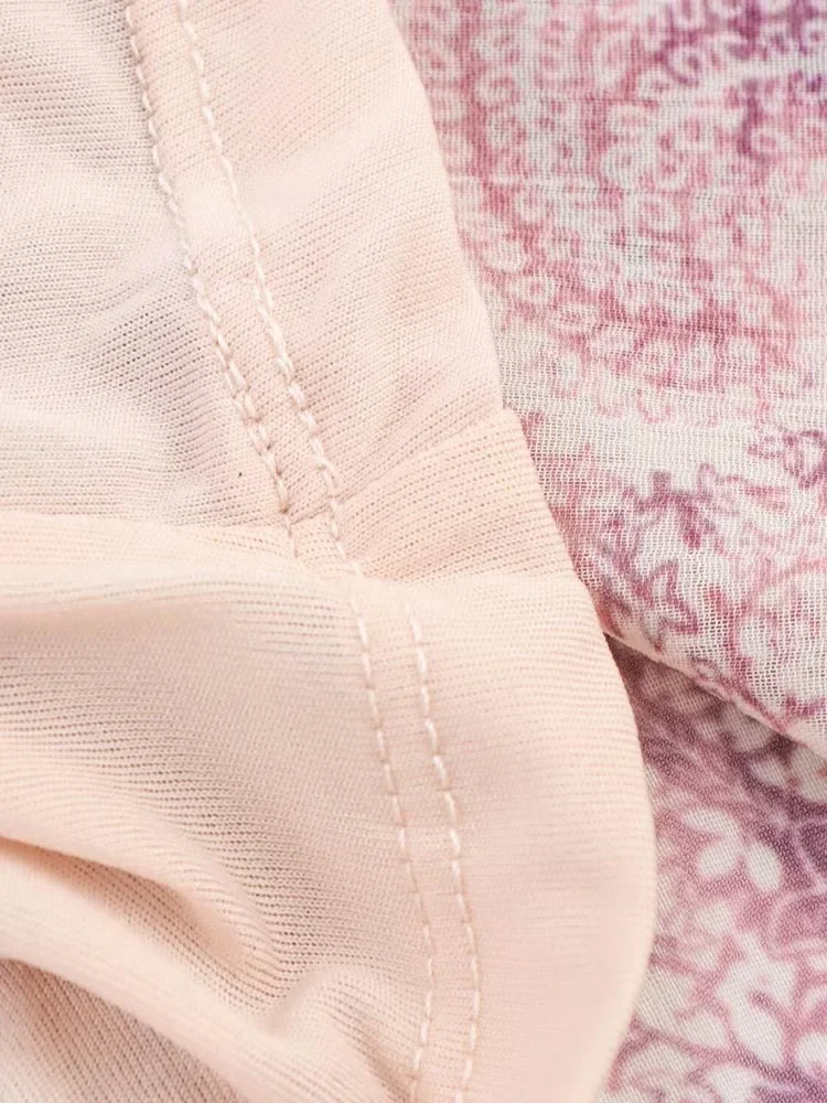 2025 ชุดสตรีฤดูร้อนVINTAGEพิมพ์ชีฟองVคอCascading RuffleแขนยาวหญิงElegant Street Dressesเสื้อผ้า